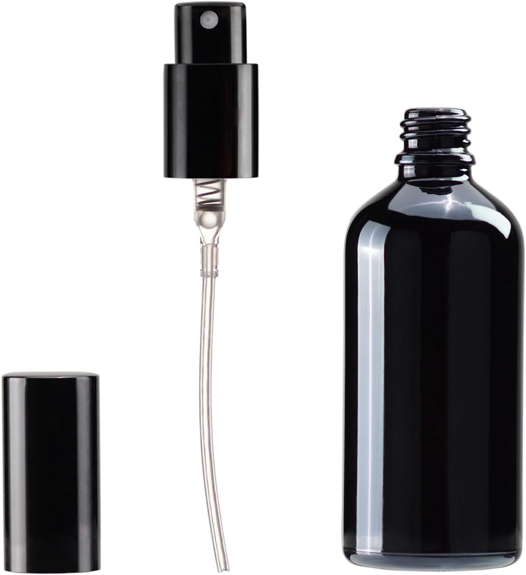 YIZHAO Schwarz Sprühflasche 100ml, Sprühflasche Klein Glas mit Zerstäuber, für Ätherisches Öle, Kosm