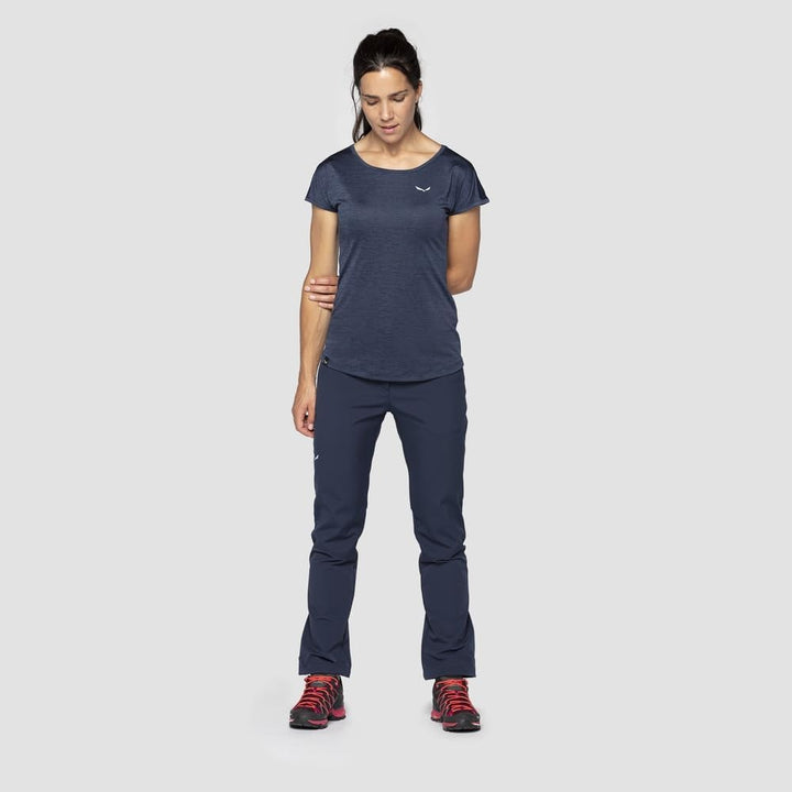 Salewa Puez Melange Dry T-Shirt Damen, Navy Blazer Melange