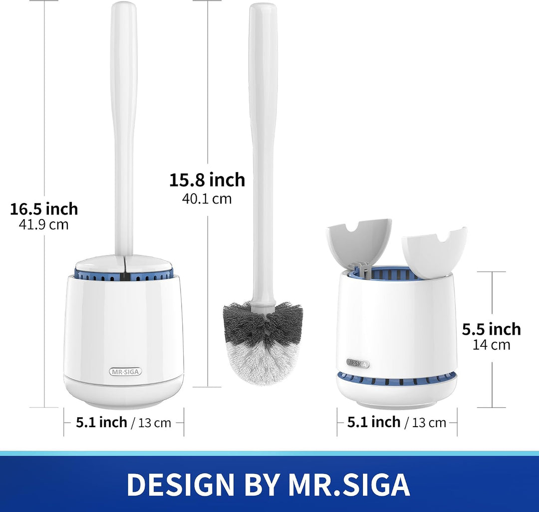 MR.SIGA Toilettenbürste WC Bürste und Halter mit schnell trocken Behälter und festem Griff, Premium