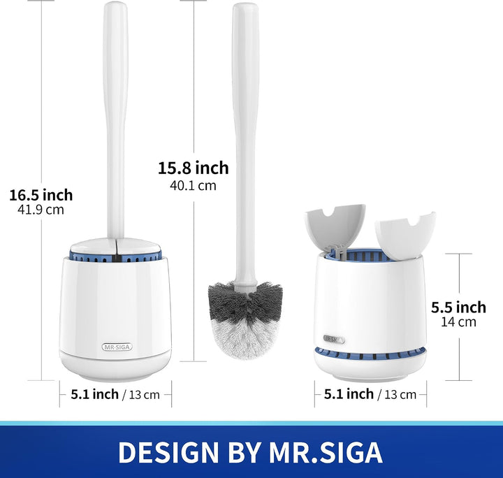 MR.SIGA Toilettenbürste WC Bürste und Halter mit schnell trocken Behälter und festem Griff, Premium