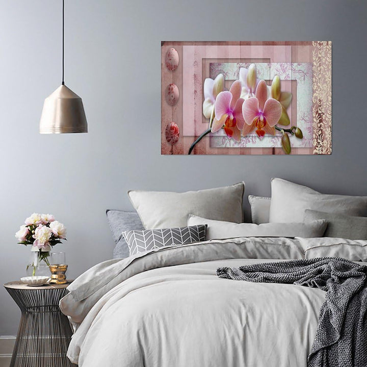 Feeby, Leinwandbild, Bilder, Wand Bild, Wandbilder, Kunstdruck 70x100cm, ABSTRAKTION, Orchidee, Fram