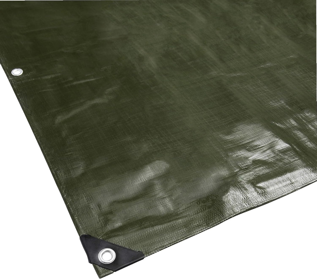 WerkaPro 10669 – Industrieplane – sehr schwer – 5 x 8 m – 240 g/m² – wendbar – Schwarz und Grün 5x8