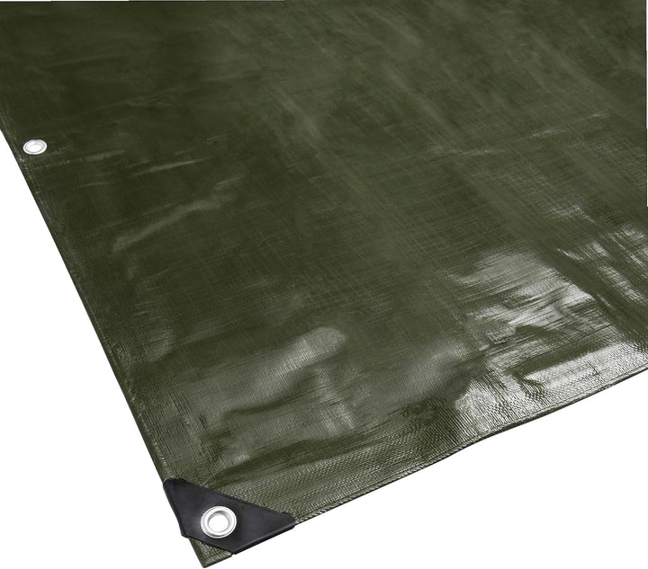 WerkaPro 10669 – Industrieplane – sehr schwer – 5 x 8 m – 240 g/m² – wendbar – Schwarz und Grün 5x8