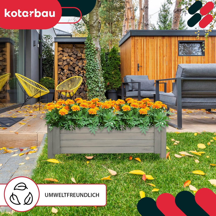 KOTARBAU® Blumenkasten - 79 x 39 x 30 cm - Pflanzkasten mit Vlies - Pflanzkübel gross aussen - Balko