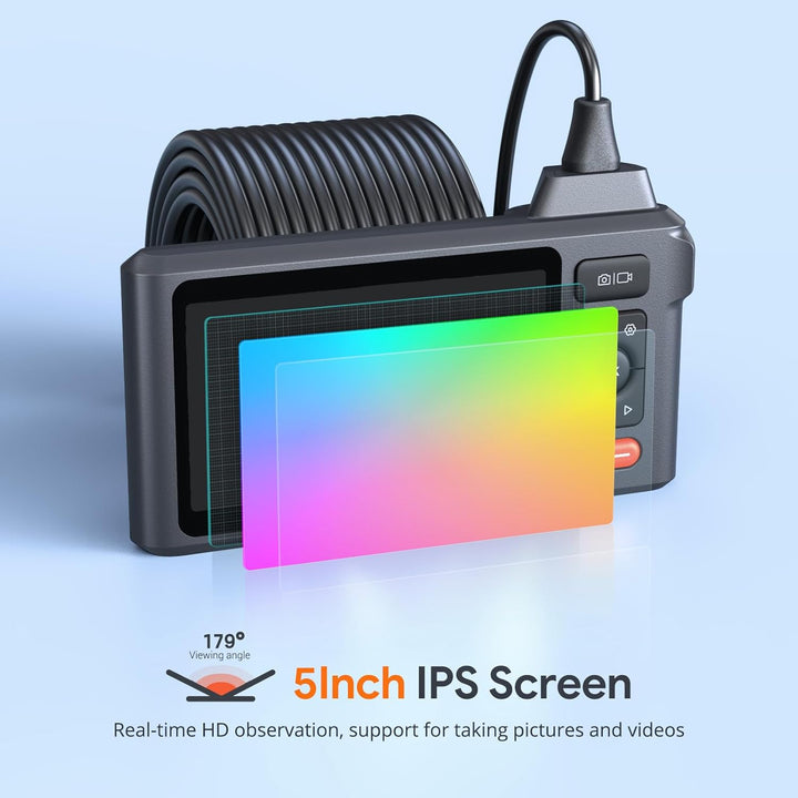 15m Triple Lens Endoskopkamera mit Licht, DEPSTECH 5-Zoll-IPS-Bildschirm Endoskopkamera, 1080P Indus