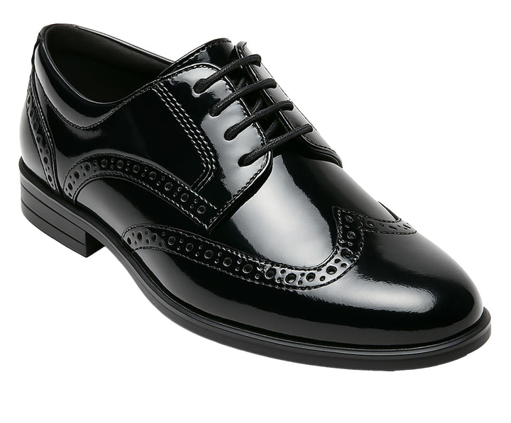 Jungen Kunstleder Lack Brogue Abendschuhe Schnürschuhe formelle Hochzeit Pagenkopf Schuhe 27 EU Lack