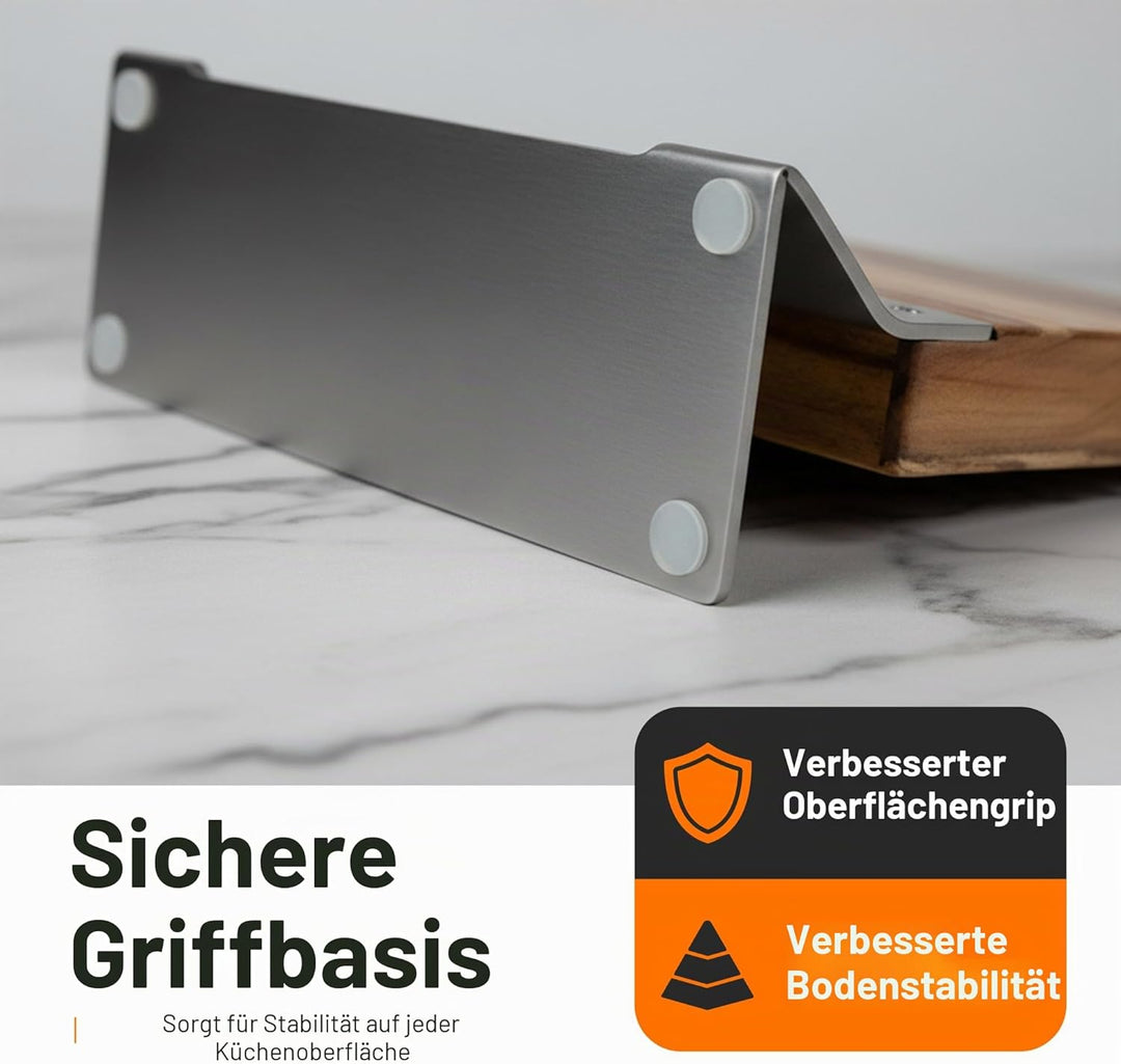 Magnetischer Messerblock aus Akazienholz mit Edelstahlbasis – Edles Design Messerhalter für bis zu 8