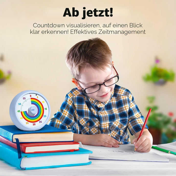 Visueller Timer für Kinder, 60-Minuten Countdown für Klassenzimmer Büro Küche, Schreibtisch Timer Ki