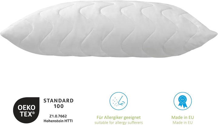 Bodyprotect 196077 Classic Kopfkissen | Steppkissen | 100% Baumwolle | Made in EU |100 | Höh