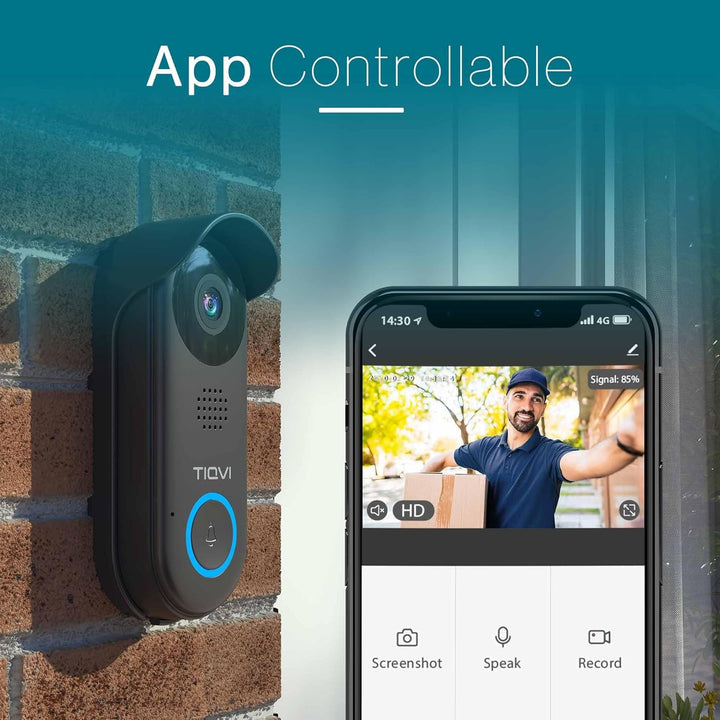 Smart Video-Türklingel, WiFi, Full HD 1080P, Bewegungsdetektion, 2-Wege-Audio, Nachtsicht, Inklusive