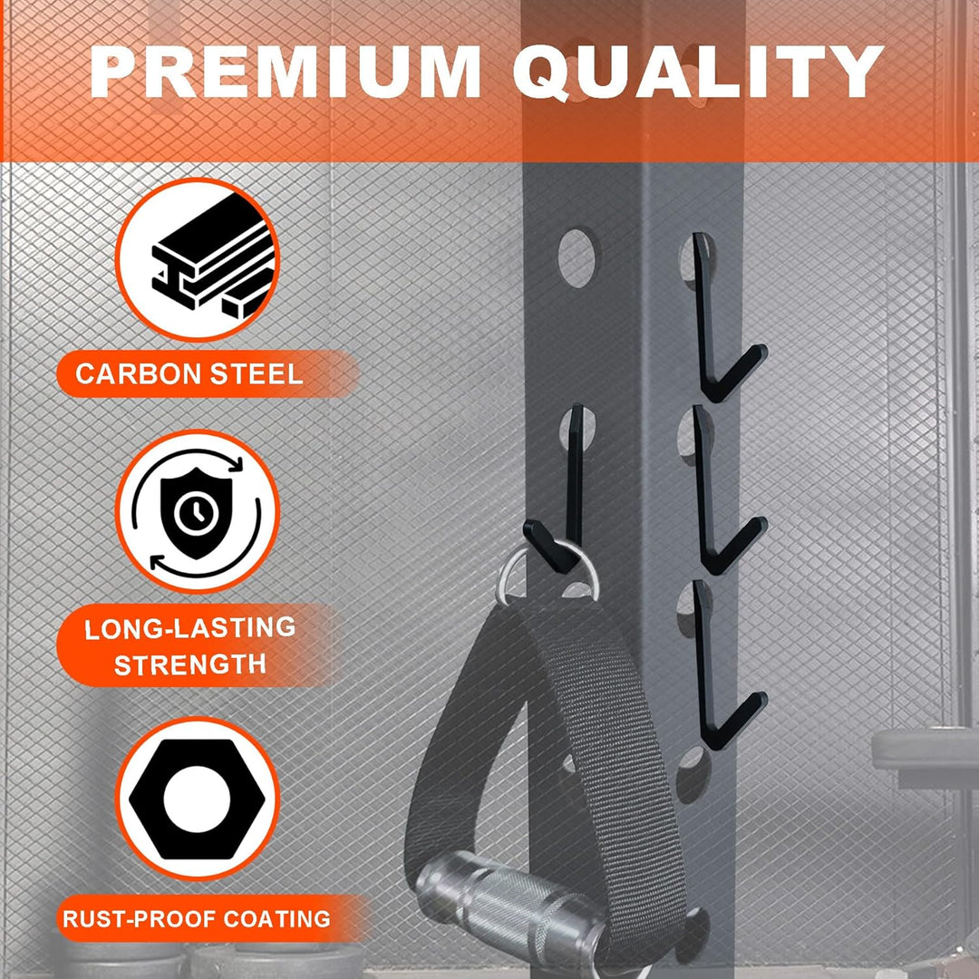 J Bryant Squat Rack Haken für 5/8" & 1" Löcher, Pulverbeschichtete Stahl-Halterung mit Distanzstück,