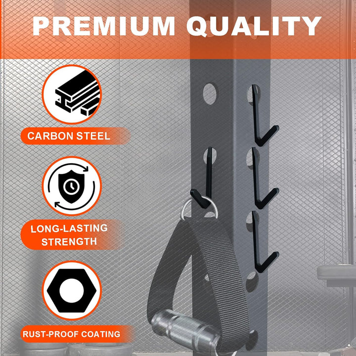 J Bryant Squat Rack Haken für 5/8" & 1" Löcher, Pulverbeschichtete Stahl-Halterung mit Distanzstück,