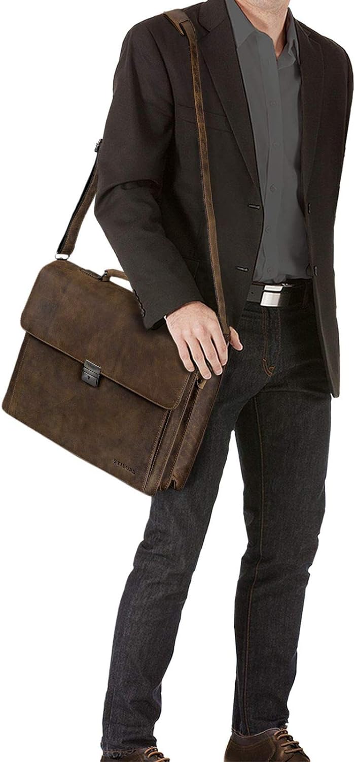 STILORD 'Johann' Klassische Aktentasche Herren Damen Businesstasche für 15,6 Zoll Laptop passend für
