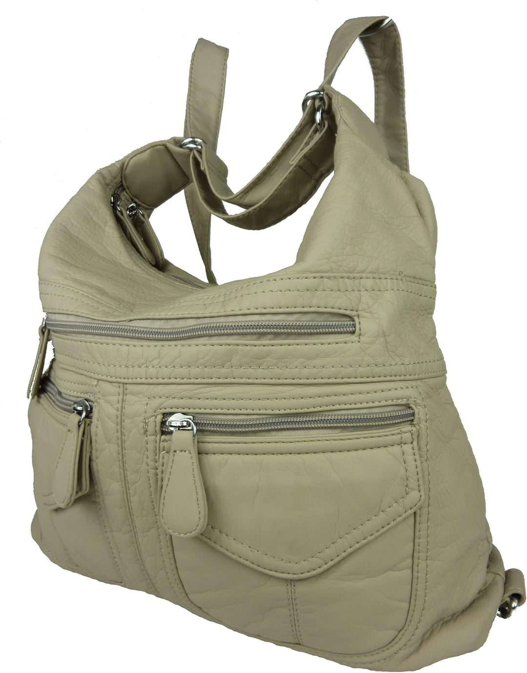 kennydoo Rucksacktasche I 2in1 Damen Rucksack und Handtasche in Einem I Schultertasche einfarbig uni
