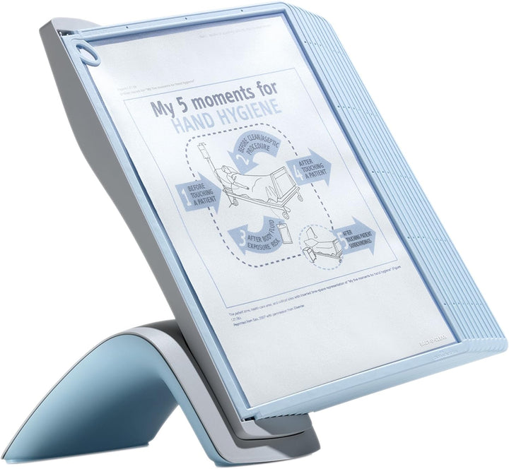 Durable Sichttafelsystem antibakteriell, Tischständer mit 10 Tafeln A4, 591200, Tisch