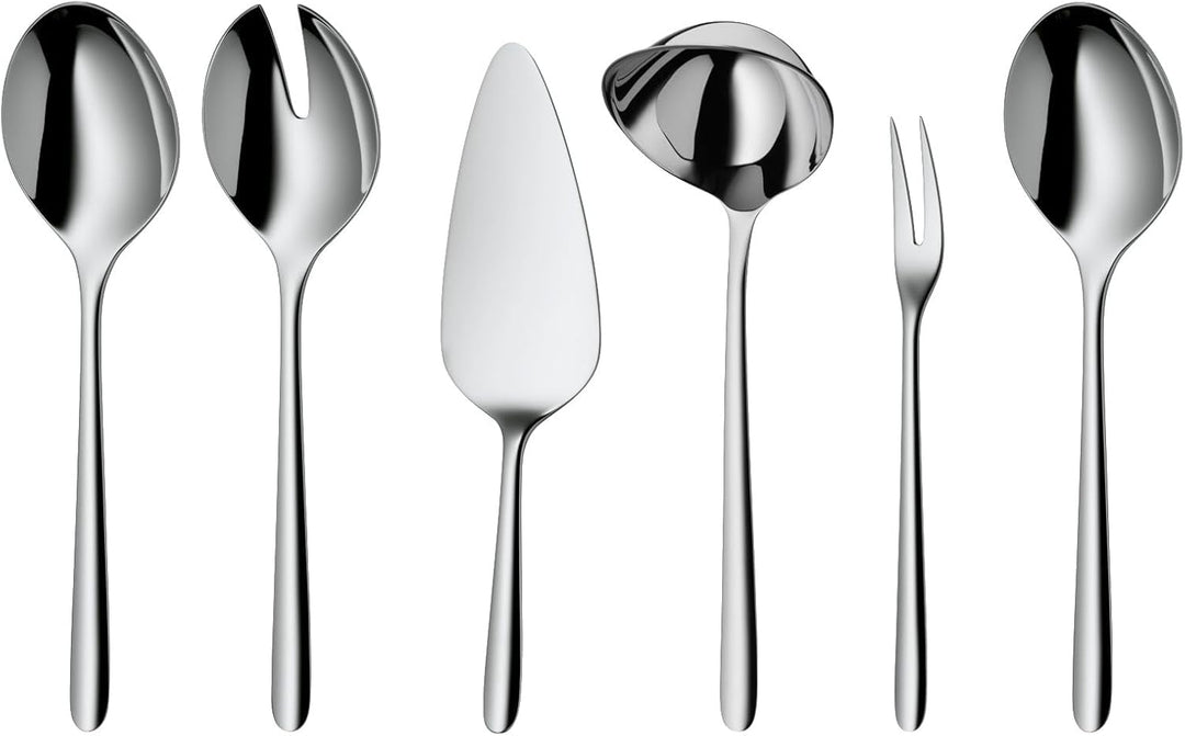 WMF Flame Plus Besteck Set 12 Personen, 66 teilig, 60 Teile mit Servierbesteck, Hohlheftmesser, Crom