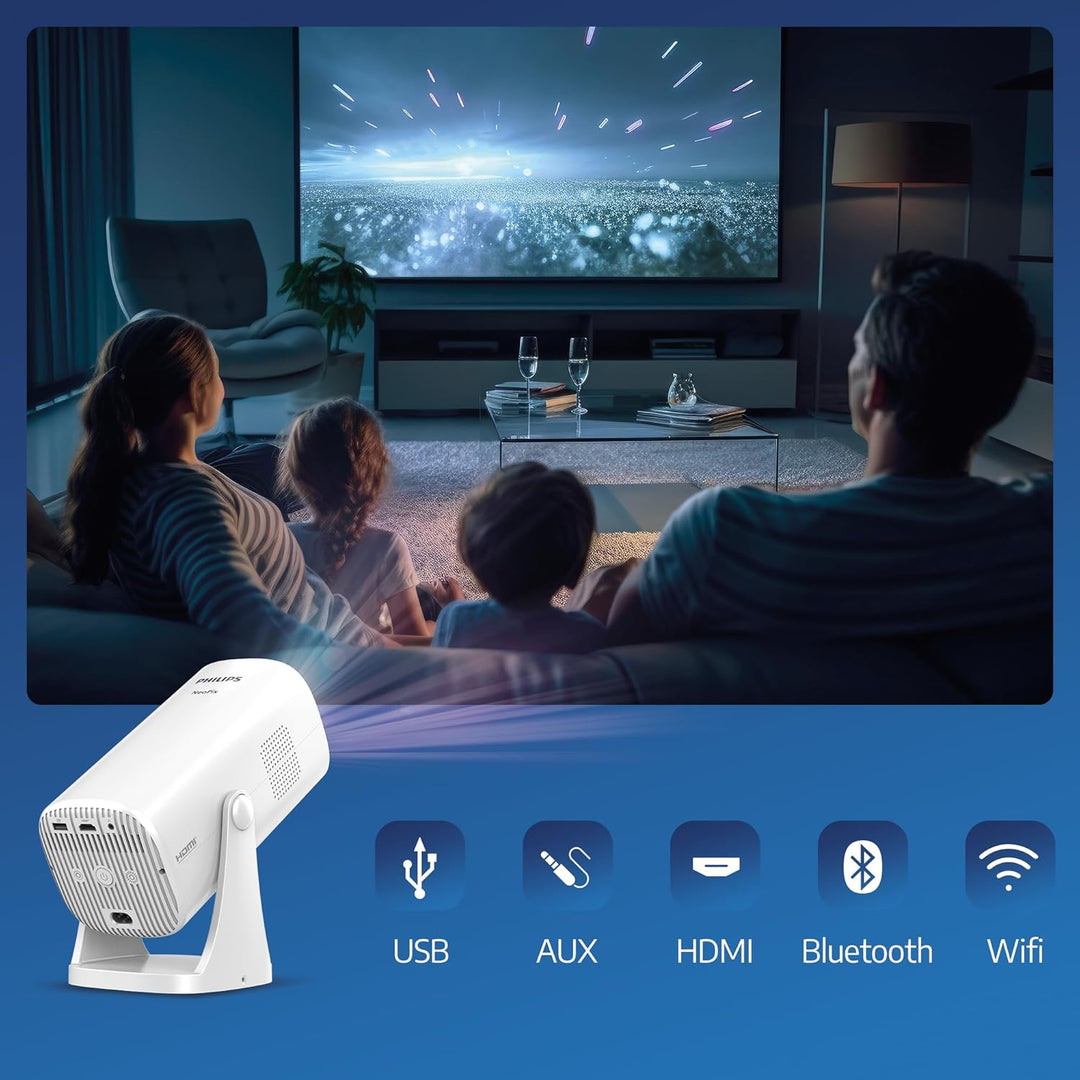 NPX230 Philips, Neopix 230Smart, Heimkinoprojektor, Verschiedene Bildkorrekturoptionen, Full HD 1080