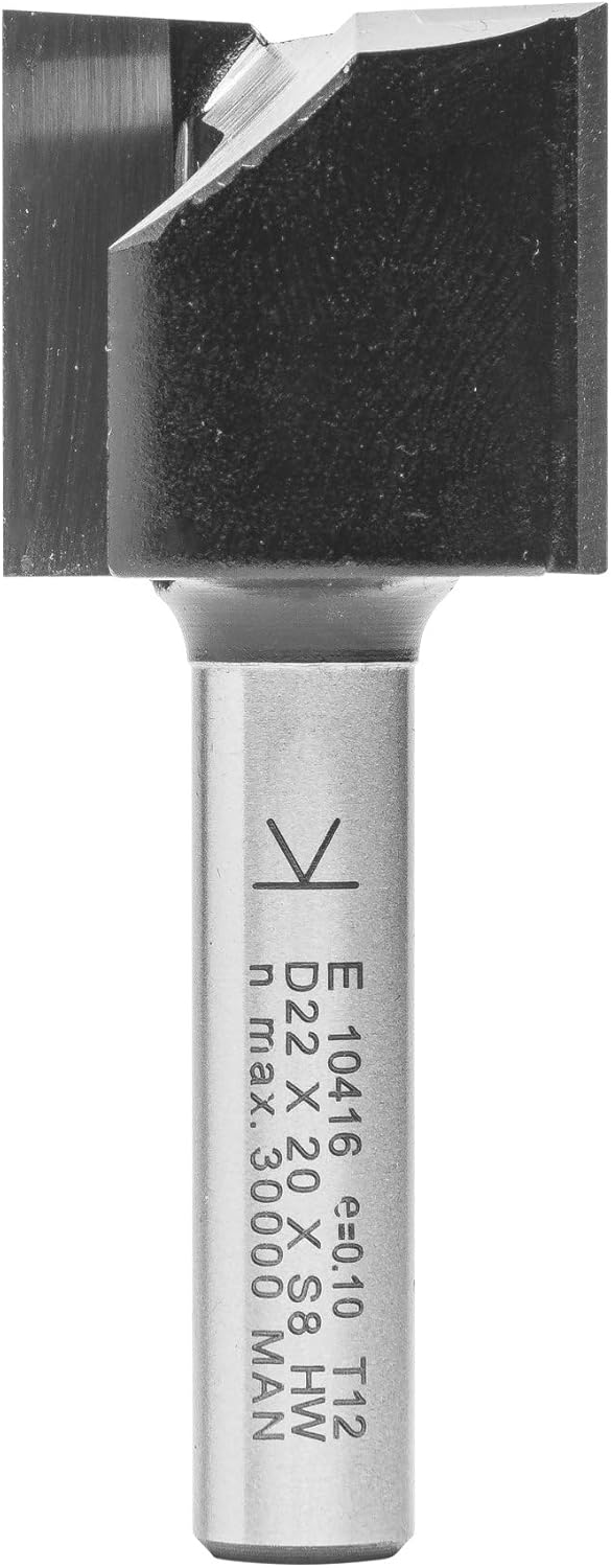 ENT 10416 Nutfräser HW, Schaft (S) 8 mm, Durchmesser (D) 22 mm, NL 20 mm, SL 32 mm, GL 52 mm D=22 /