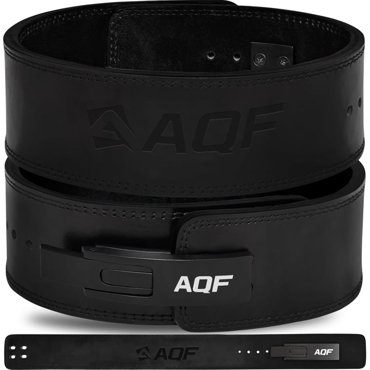 AQF Gewichthebergürtel Lever Schnalle, 4" Breit 10mm Dick Leder Belt - Genehmigt IPL USPA Kraftraini