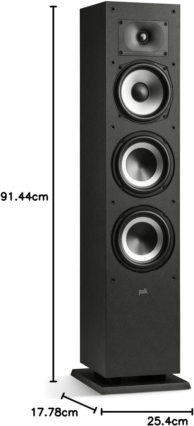 Polk Audio Monitor MXT60 kompakter Standlautsprecher, HiFi und Heimkino Lautsprecher, Hi-Res Zertifi