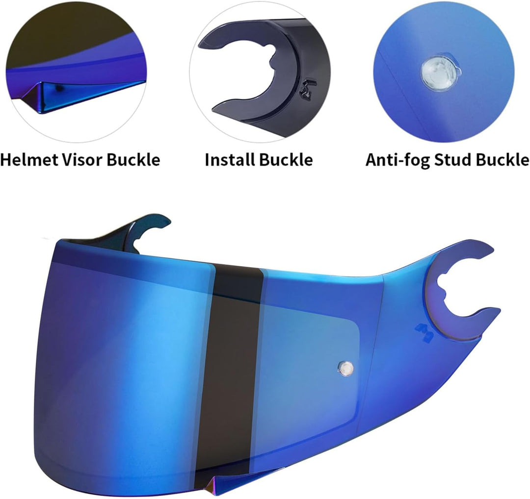 Motorradhelm Visier für Shark D Skwal D-Skwal 2 Spartan Carbon,Helmvisier Motorrad Windschutz Helm O