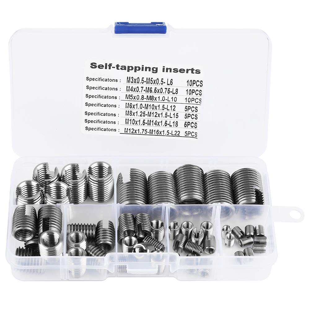 50pcs Gewindeeinsätze 302 Edelstahl Innengewinde Selbstschneidende Gewindeeinsatz Set Gewinde Verstä
