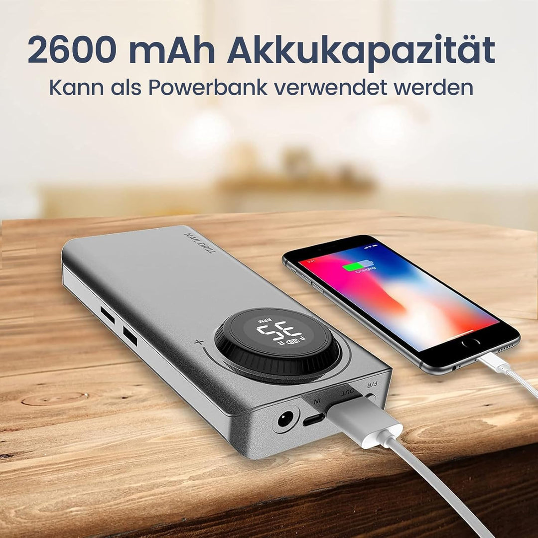 Nagelfräser Akku, Maniküre Set Elektrische Nagelfeile 35000 U/Min, Delanie Nagelfräser Für Gelnägel