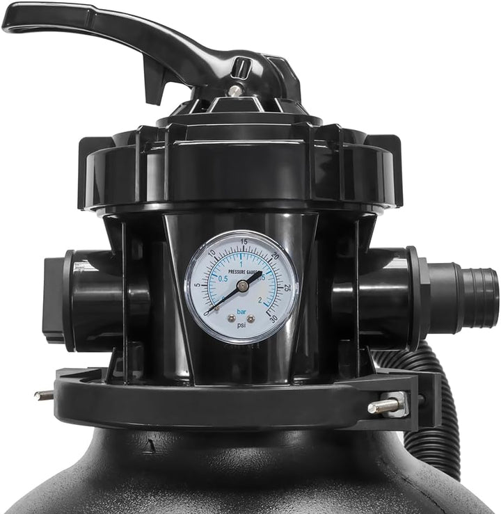 TROTEC Sandfilterpumpe TSP 10000 EF 10000 l/h Pool Filterpumpe mit 7 Wege Ventil und Vorfilter geeig