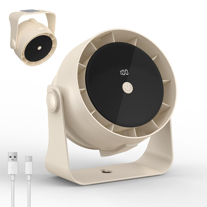 Tischventilator, 2 in 1 USB Ventilator Leise Tischventilatoren Mini Ventilator 6 Geschwindigkeiten C