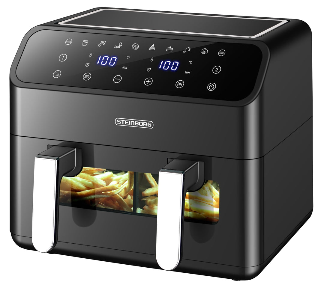 Heissluftfritteuse 2 Kammern 8 Liter Heissluftfritteuse Fritteuse Grillen Backen Dörren Dörrautomat
