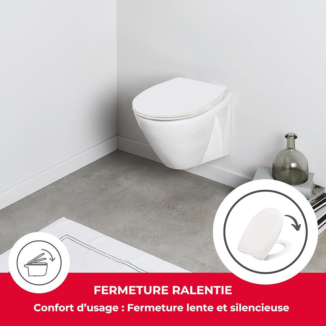 Wirquin 20723074 WC-Sitz Marbella, Thermoplast, Weiss