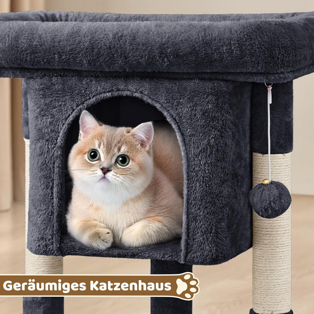 Yaheetech Kratzbaum 60 cm Kleiner Katzenkratzbaum, mit Katzenhöhle Plüsch Sisal, Katzenbaum Katzenmö