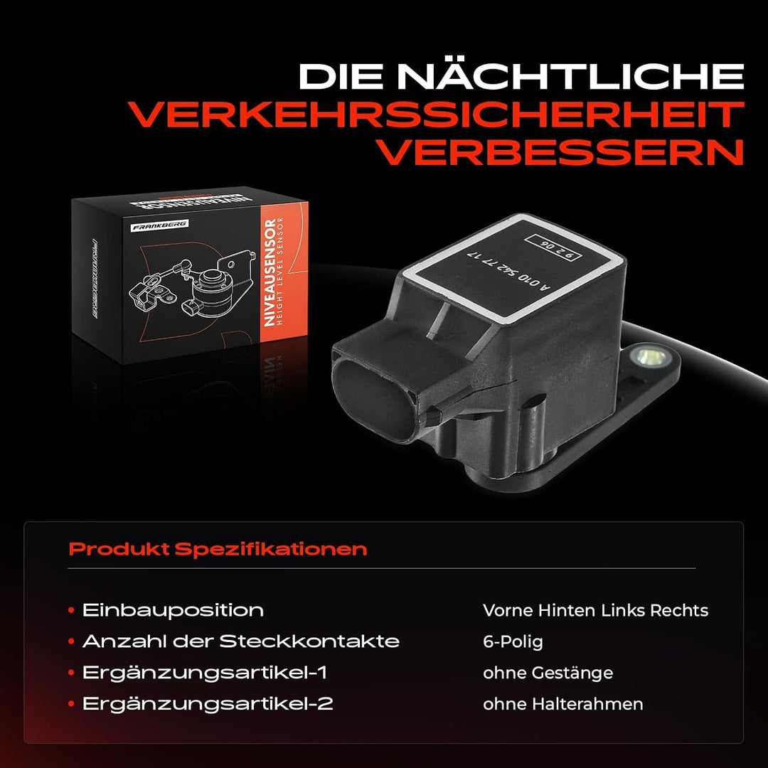 Frankberg 4x Niveausensor Xenonlicht Vorne Hinten für A-Klasse B-Klasse C-Klasse CLK E-Klasse GL-Kla