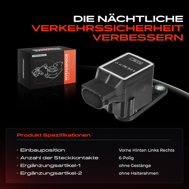 Frankberg 4x Niveausensor Xenonlicht Vorne Hinten für A-Klasse B-Klasse C-Klasse CLK E-Klasse GL-Kla