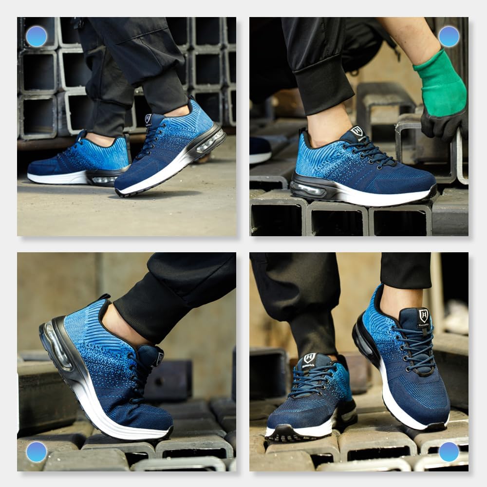 Nasogetch Sicherheitsschuhe Damen Herren Stahlkappenschuhe Arbeitsschuhe Sportlich Atmungsaktiv 37 E