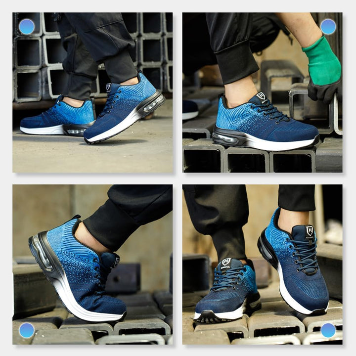 Nasogetch Sicherheitsschuhe Damen Herren Stahlkappenschuhe Arbeitsschuhe Sportlich Atmungsaktiv 37 E