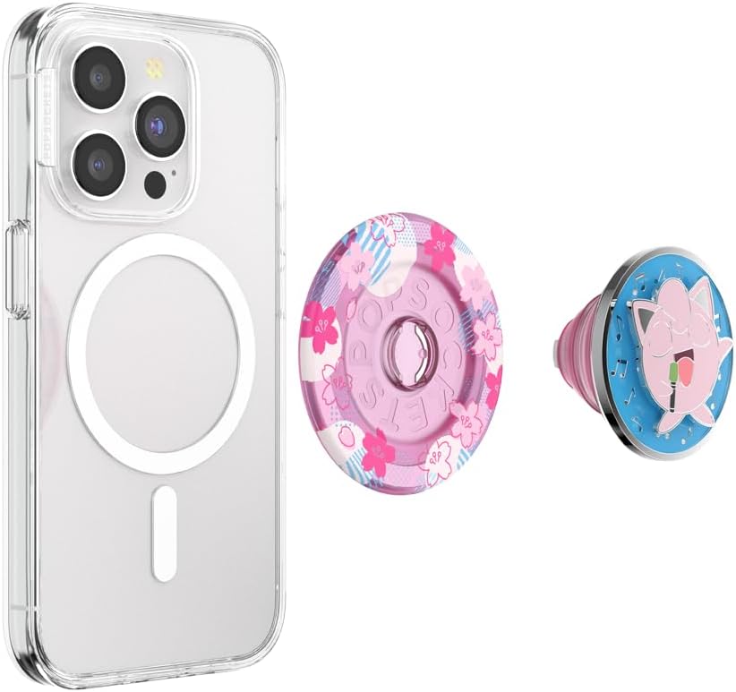 PopSockets runder Telefongriff kompatibel mit MagSafe, Adapterring im Lieferumfang enthalten, Te