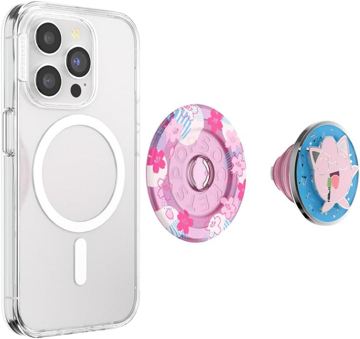 PopSockets runder Telefongriff kompatibel mit MagSafe, Adapterring im Lieferumfang enthalten, Te