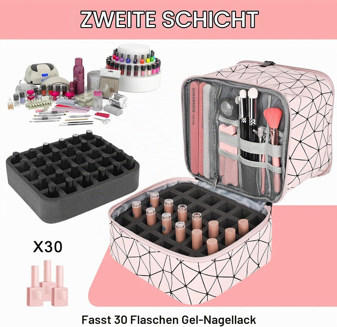 Nagellack Aufbewahrung Organizer Tasche, Doppelschicht Nagellack Aufbewahrungsbox Tasche Organizer f