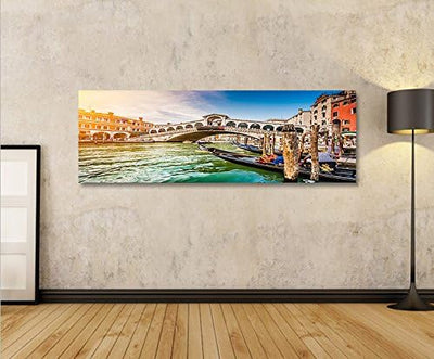 islandburner Bild Bilder auf Leinwand Rialtobrücke Venedig Panorama XXL Poster Leinwandbild Wandbild