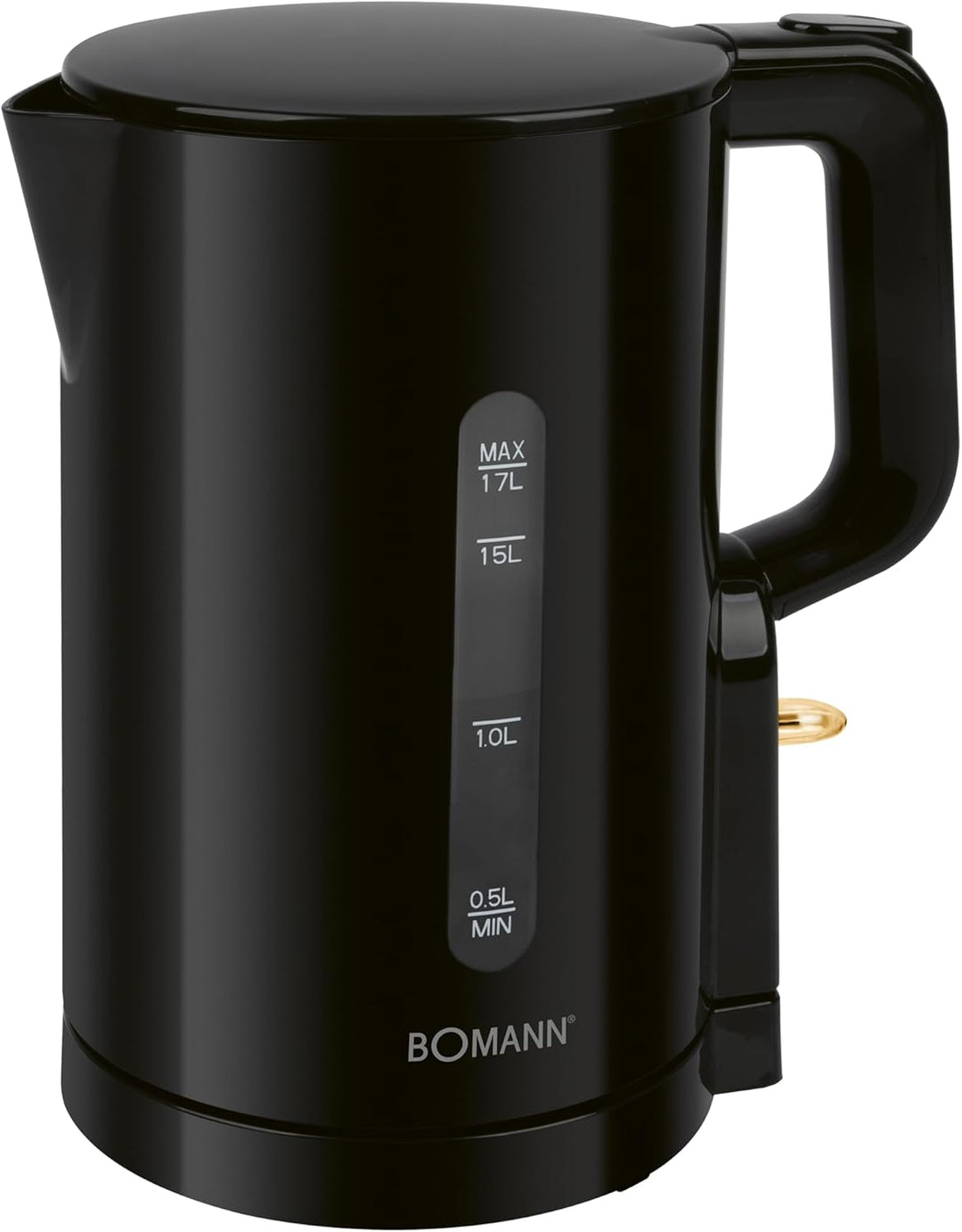 Bomann Wasserkocher 1,7L | 2200W für schnelles Erhitzen | BPA frei | Einhandbedienung | Wasserstands
