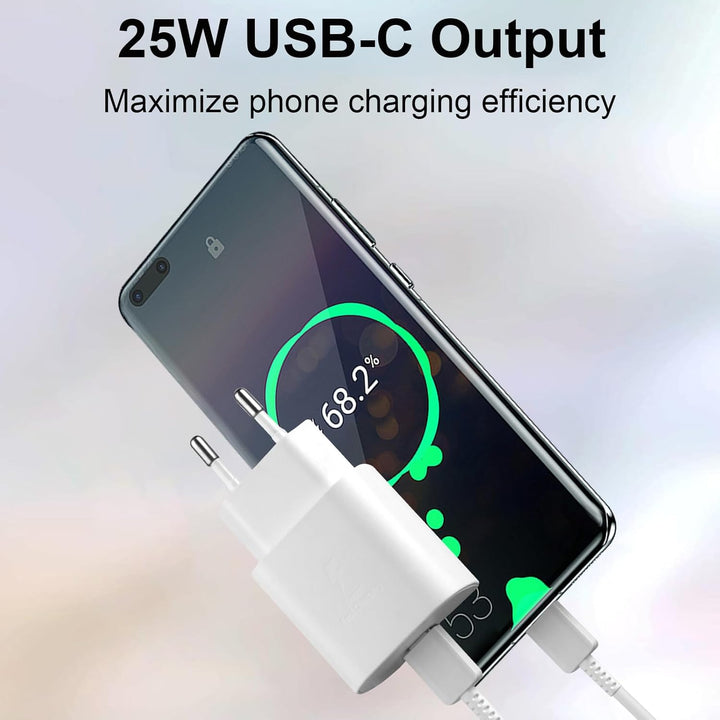 2er-Pack 25W USB C Schnellladegerät für Samsung Galaxy S26 S25 S24 S23 S22 S21 S20 FE Ultra Plus, A5