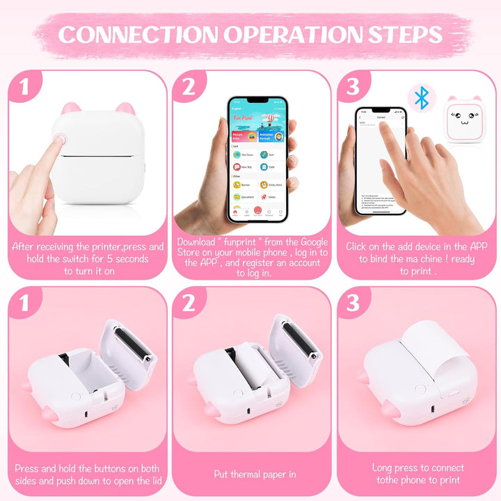 Comius Sharp Mini Drucker für Smartphone, Bluetooth Thermodrucker, Smartphone Drucker, Handy Drucker