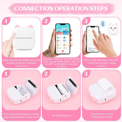 Comius Sharp Mini Drucker für Smartphone, Bluetooth Thermodrucker, Smartphone Drucker, Handy Drucker