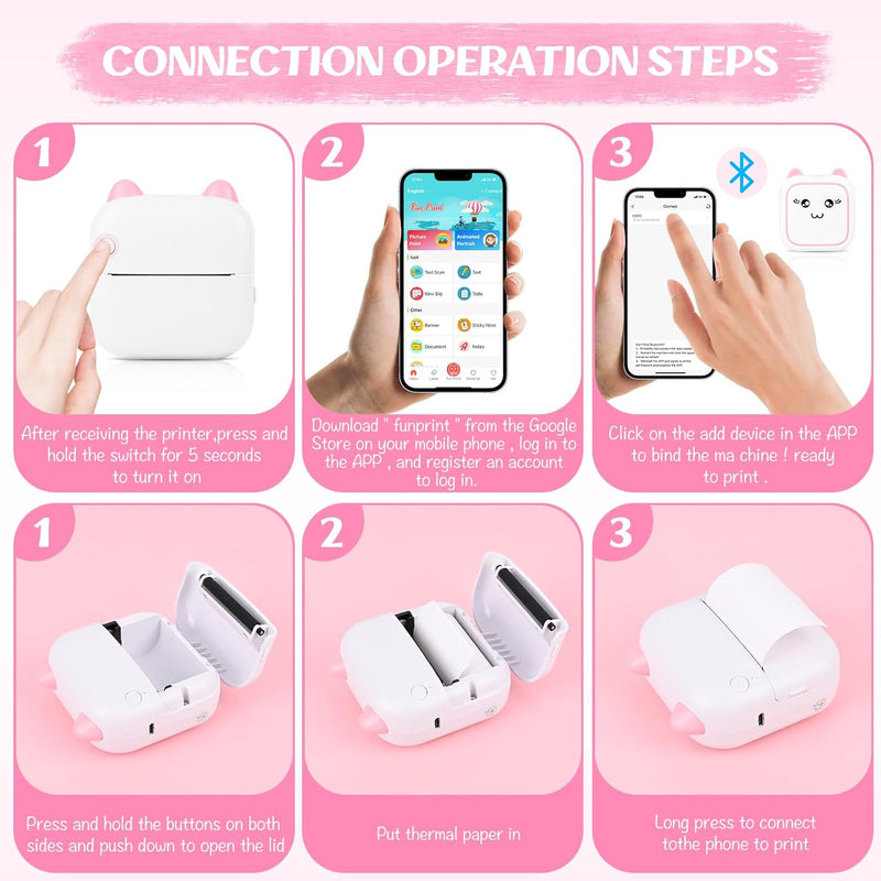 Comius Sharp Mini Drucker für Smartphone, Bluetooth Thermodrucker, Smartphone Drucker, Handy Drucker
