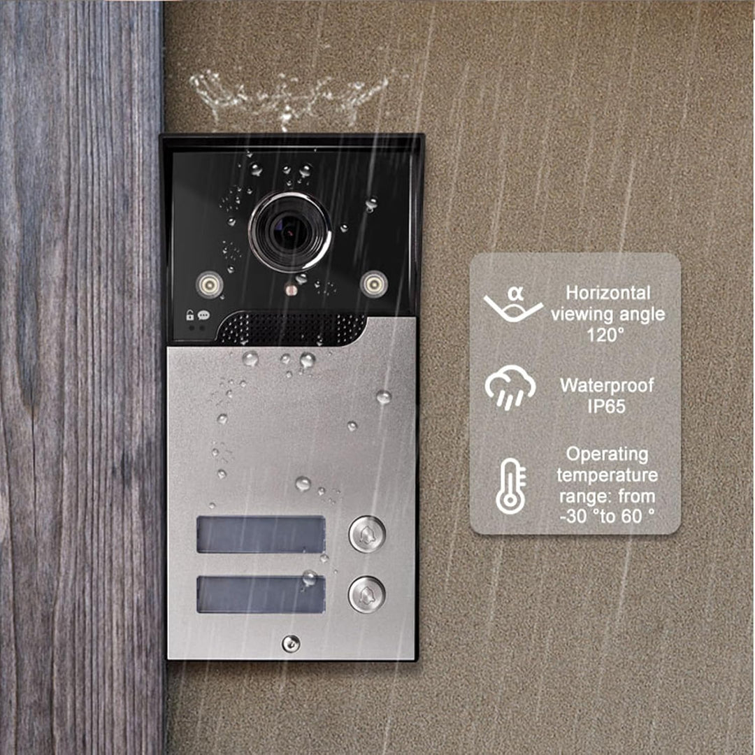 WiFi Smart Video Doorbell Intercom BT TY APP Remote Control 7 Inch 1080P HD Display Screen Night Vie