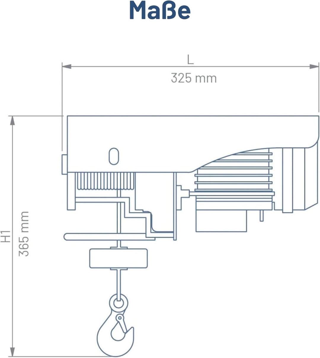 Pallit elektrische Seilwinde HOIST | 125 kg/12 m | 250 kg/6 m | inkl. Fernbedienung mit 1,6 m Kabell