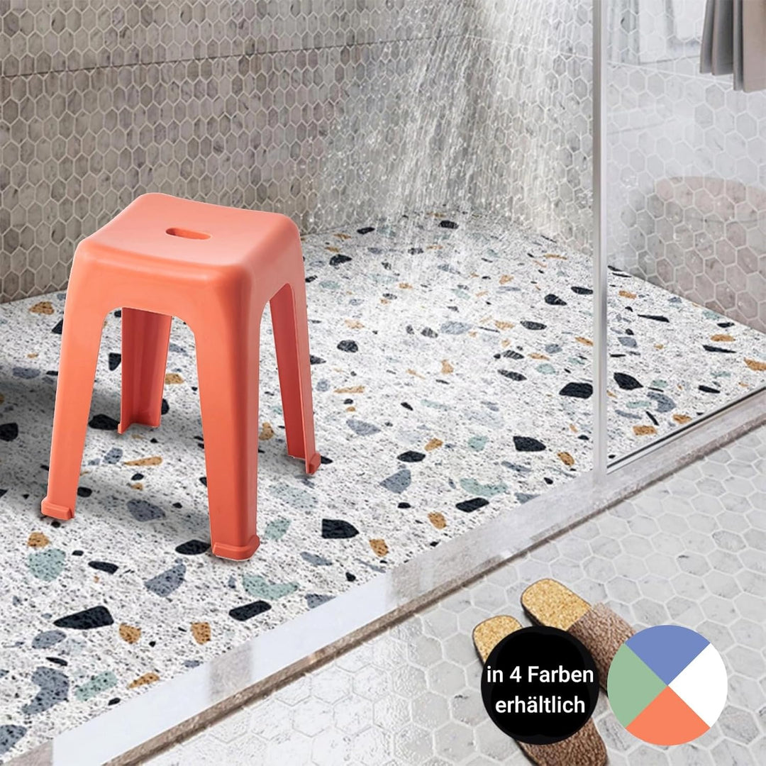 WITEN&amp;NOCK Design Badhocker Duschhocker Sitzhocker Badezimme Dusche Wohnzimmer Stuhl aus Kunststoff,
