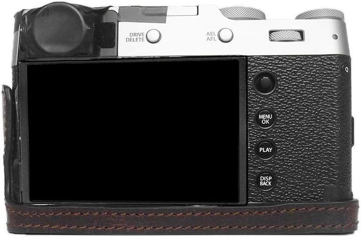 MUZIRI KINOKOO Echtleder Tasche für FUJI X100V Echtleder Grip Case Fujifilm X100V Bottom Case Schutz