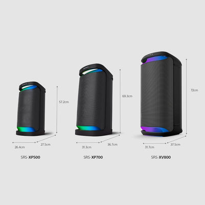 Sony SRS-XV800 - Bluetooth, Party Box Lautsprecher, Kraftvoller 360° Sound, tragbar, 5 Front-/2 Rück